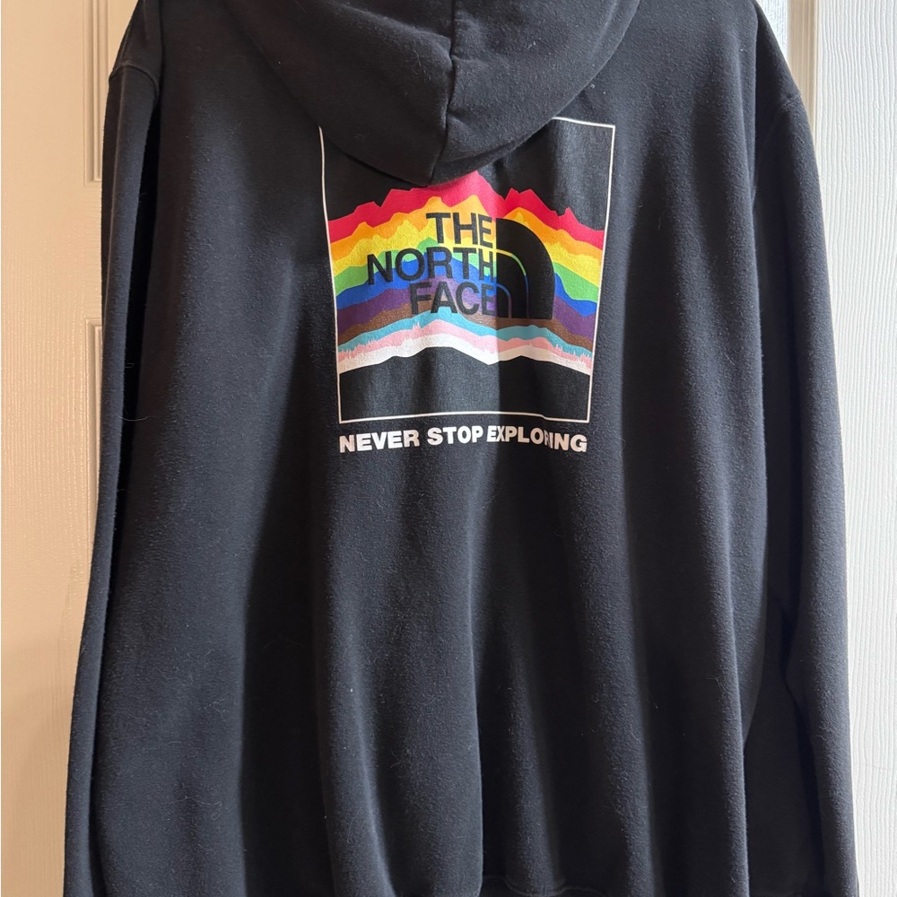 The North Face Black Hoodie with Colorful Graphic